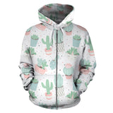 Pastel Colorcactus Pattern Copy Zip Up Hoodie