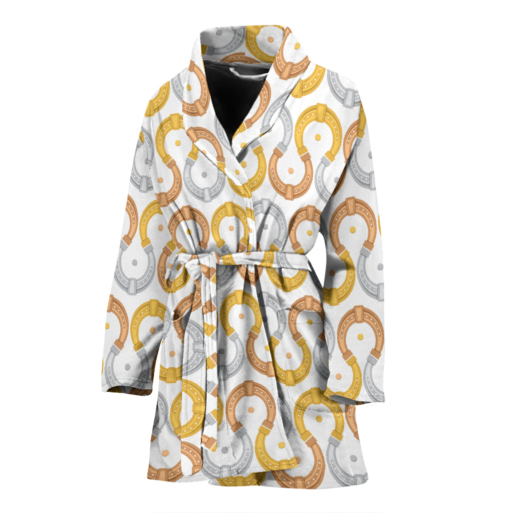 Horseshoes Pattern Print Design 03 Women's Bathrobe