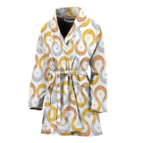 Horseshoes Pattern Print Design 03 Women's Bathrobe