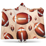 American Football Ball Design Pattern Hooded Blanket