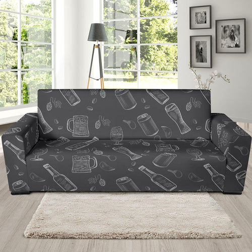 Beer Hand Drawn Pattern Sofa Slipcover