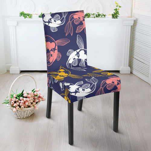 Koi Fish Carp Fish Pattern Dining Chair Slipcover