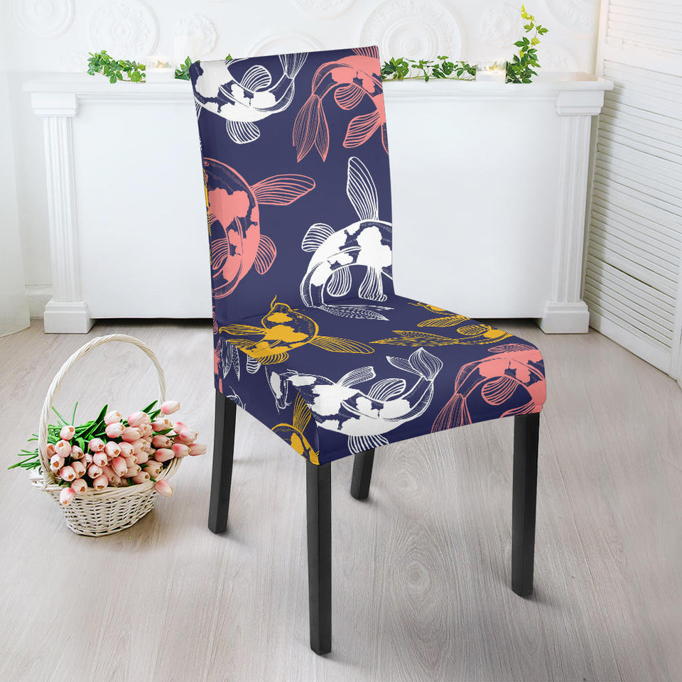 Koi Fish Carp Fish Pattern Dining Chair Slipcover
