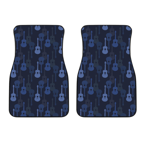 Blue Theme Guitar Pattern Front Car Mats