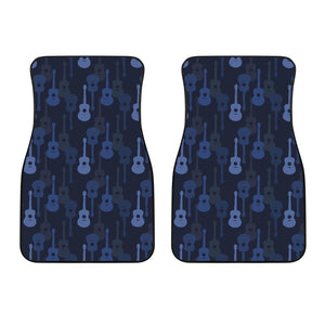 Blue Theme Guitar Pattern Front Car Mats