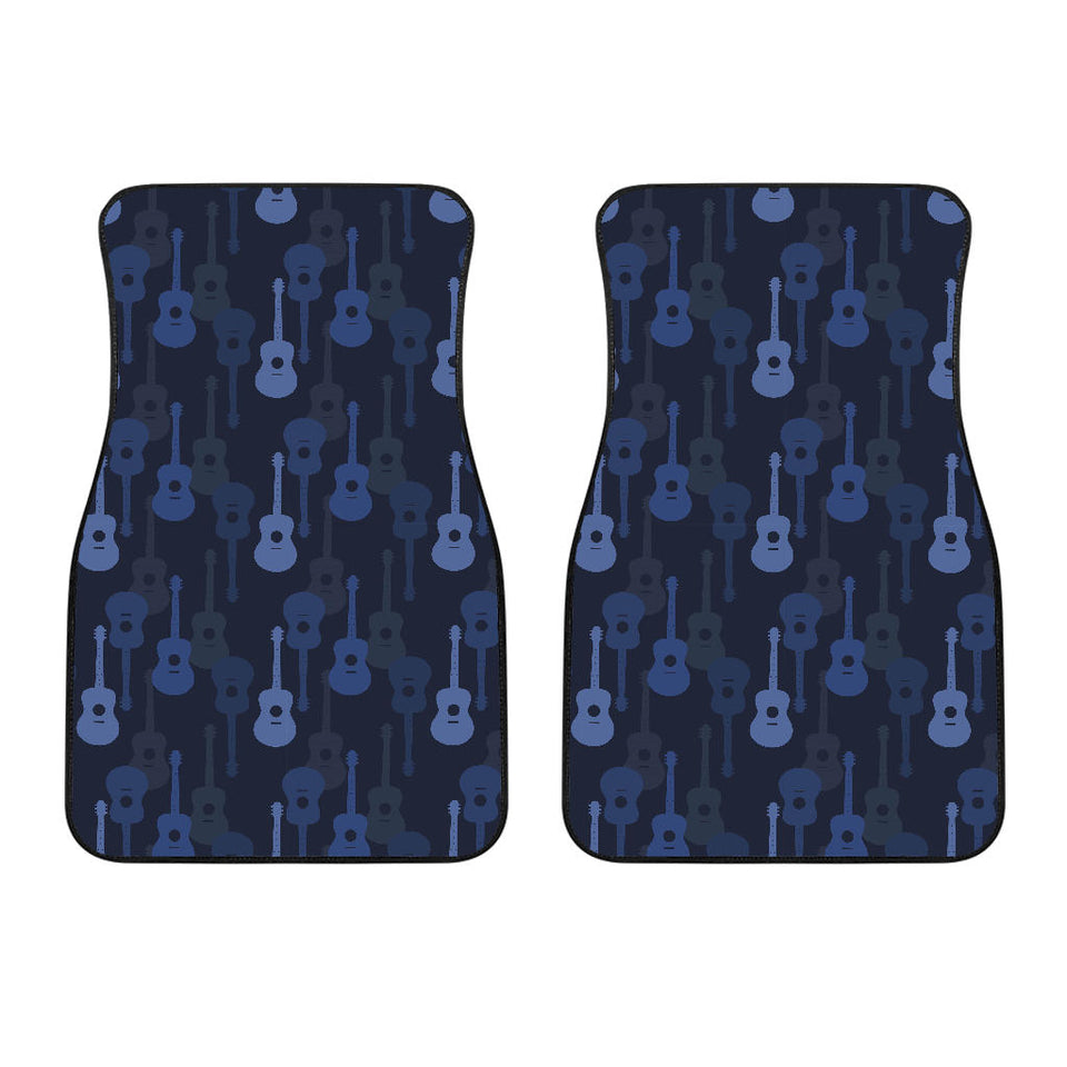 Blue Theme Guitar Pattern Front Car Mats