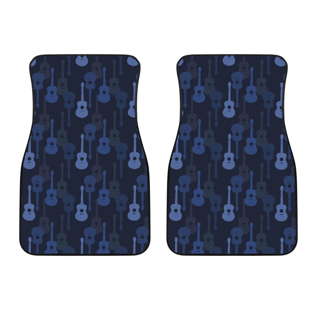 Blue Theme Guitar Pattern Front Car Mats
