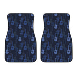 Blue Theme Guitar Pattern Front Car Mats