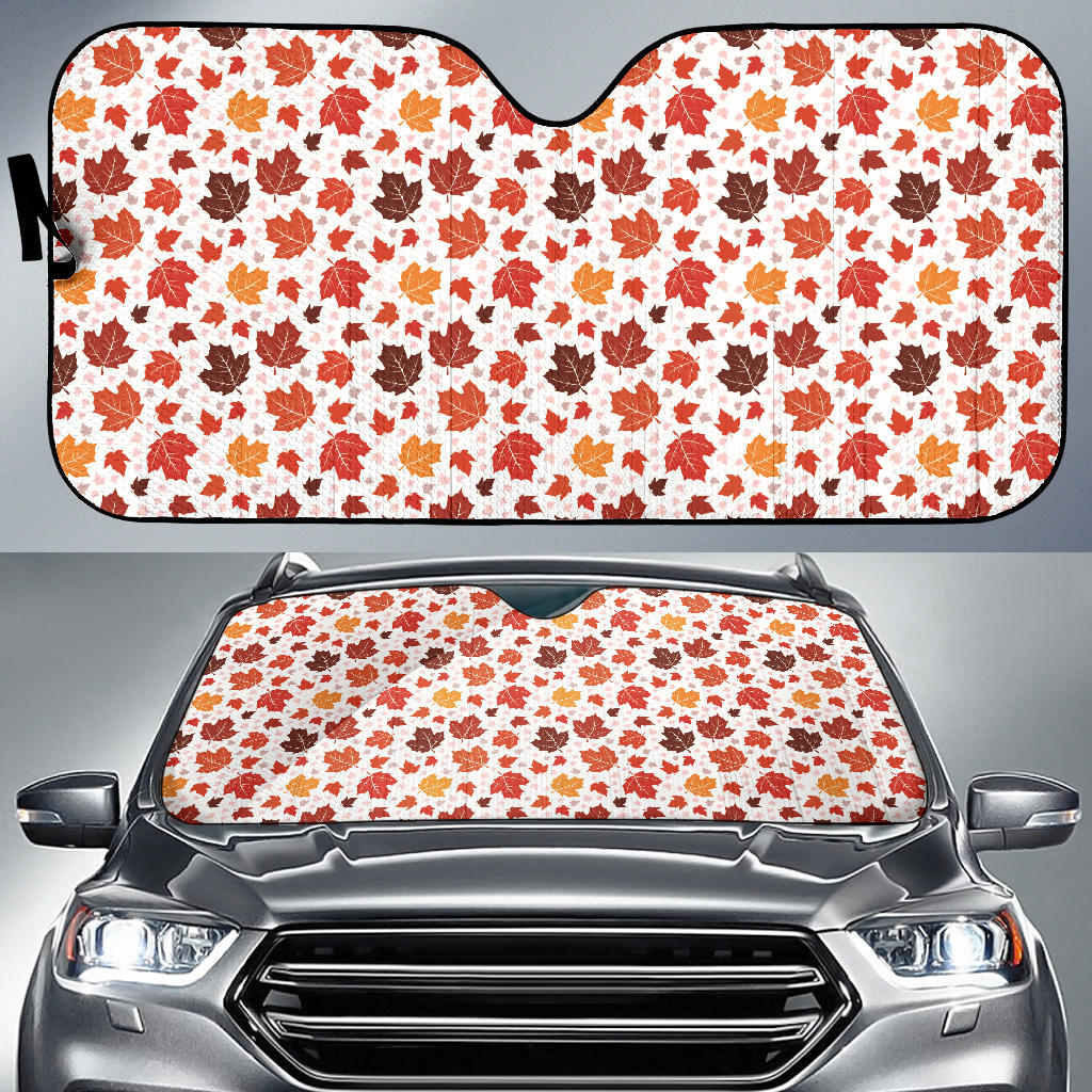 Colorful Maple Leaf Pattern Car Sun Shade
