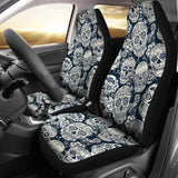 Sugar Skull Black White Pattern  Universal Fit Car Seat Covers