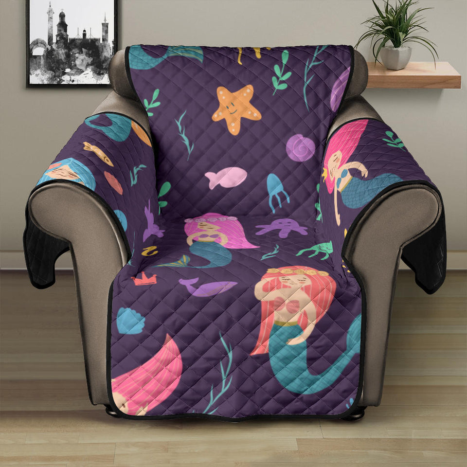 beautiful mermaid Fish jellyfish algae other marine world Recliner Cover Protector