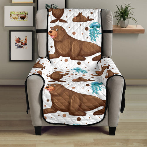 sea lion Seals jellyfish pattern Chair Cover Protector