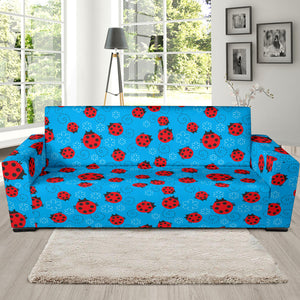 Ladybug Pattern Print Design 02 Sofa Slipcover