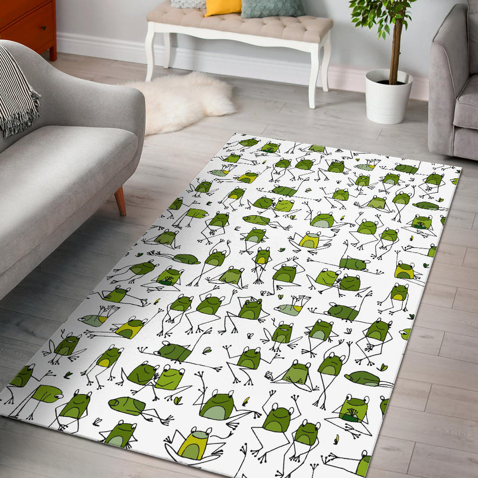 Sketch Funny Frog Pattern Area Rug