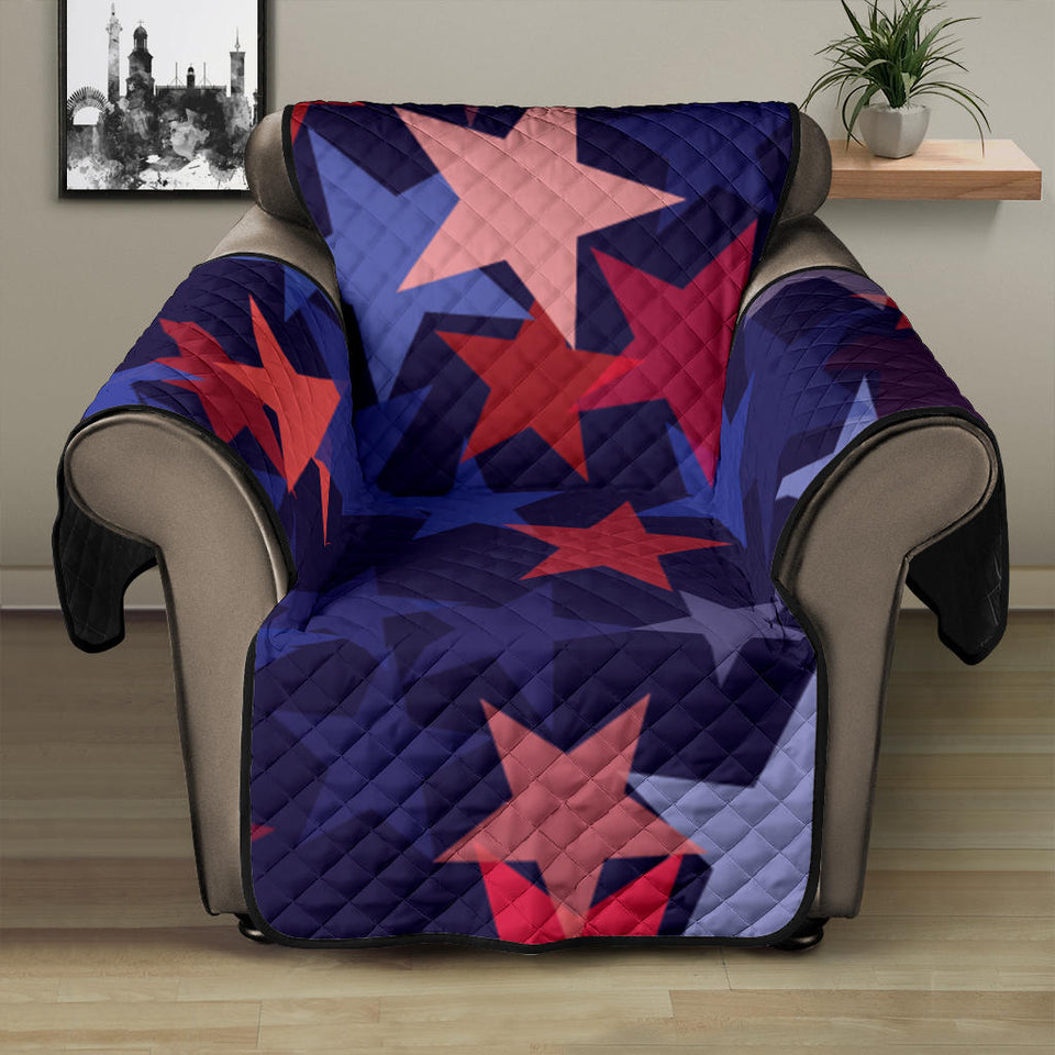 Red blue star pattern Recliner Cover Protector