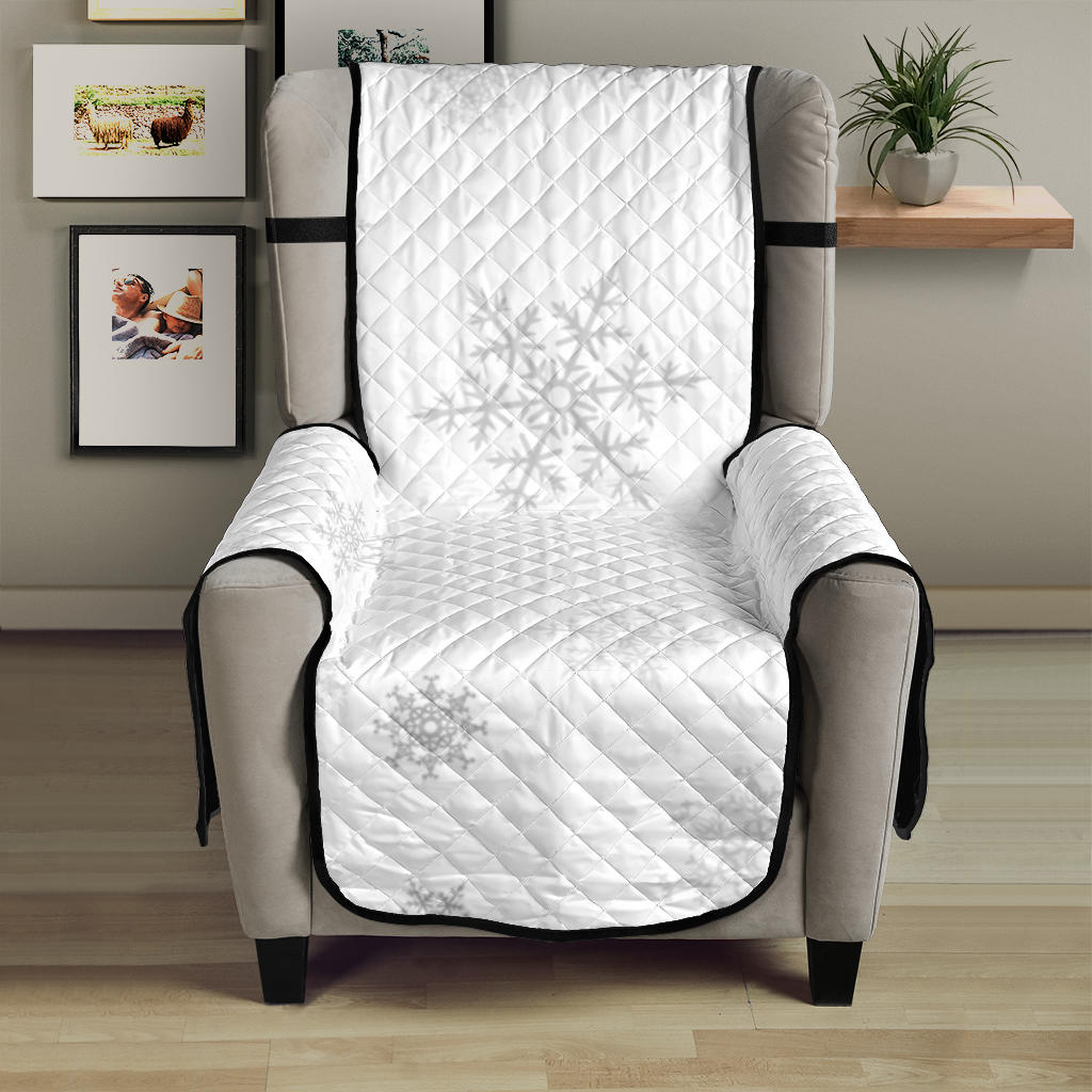 Snowflake pattern white background Chair Cover Protector