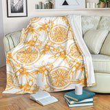 Hand Drawn Orange Fruit Pattern Premium Blanket
