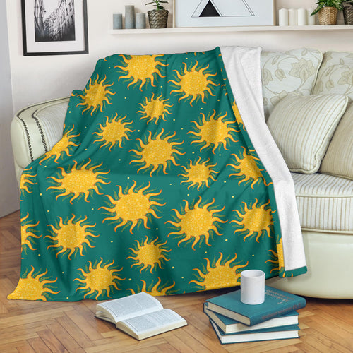 Sun Green Background Premium Blanket