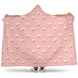 Cute Hamster Cheese Pattern Pink Background Hooded Blanket
