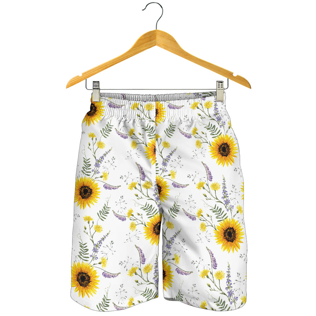 Beautiful Sunflowers Pattern Men Shorts