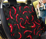 Chili Peppers Pattern Black Background Dog Car Seat Covers