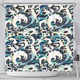 Japanese Wave Pattern Shower Curtain Fulfilled In US