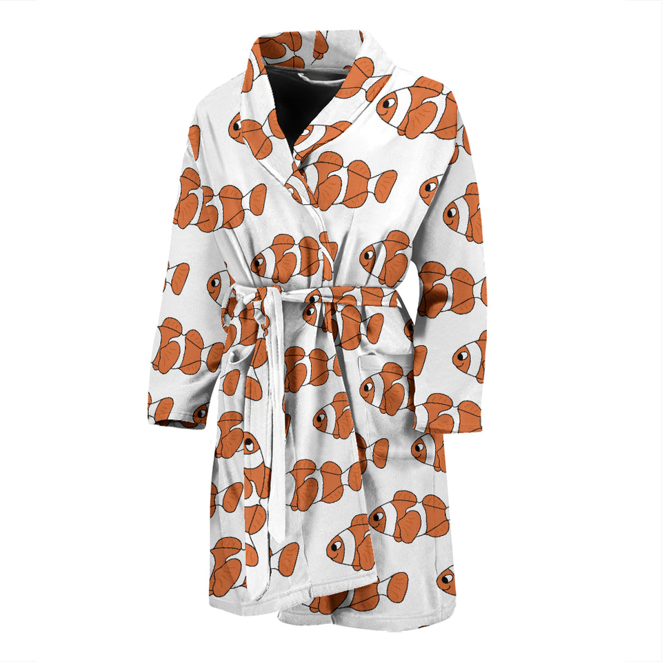 Clown Fish Pattern Print Design 05 Men's Bathrobe