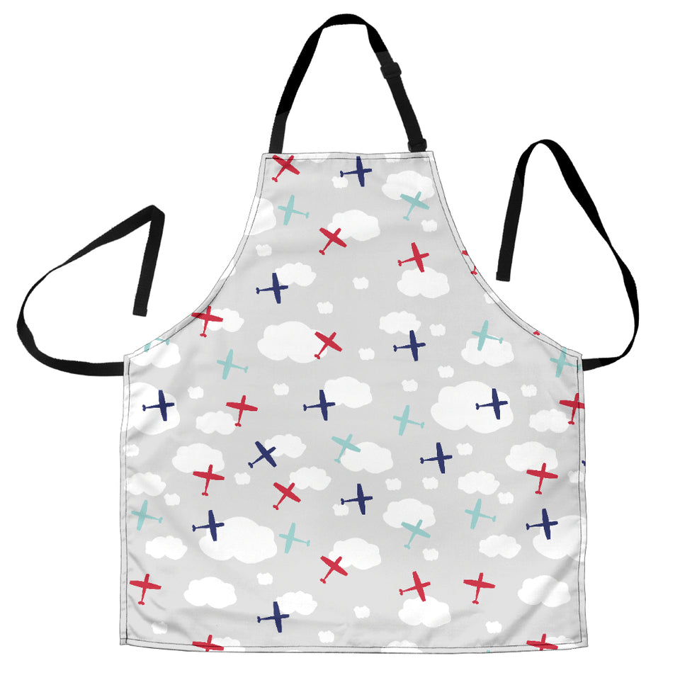 Airplane Cloud Grey Background Adjustable Apron