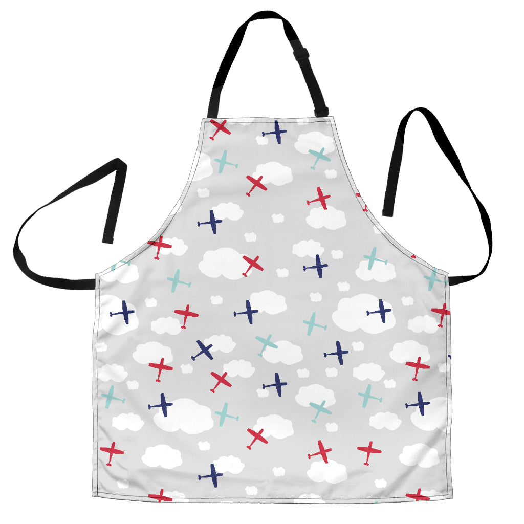 Airplane Cloud Grey Background Adjustable Apron