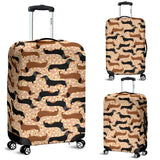 Dachshund Floral Background Luggage Covers