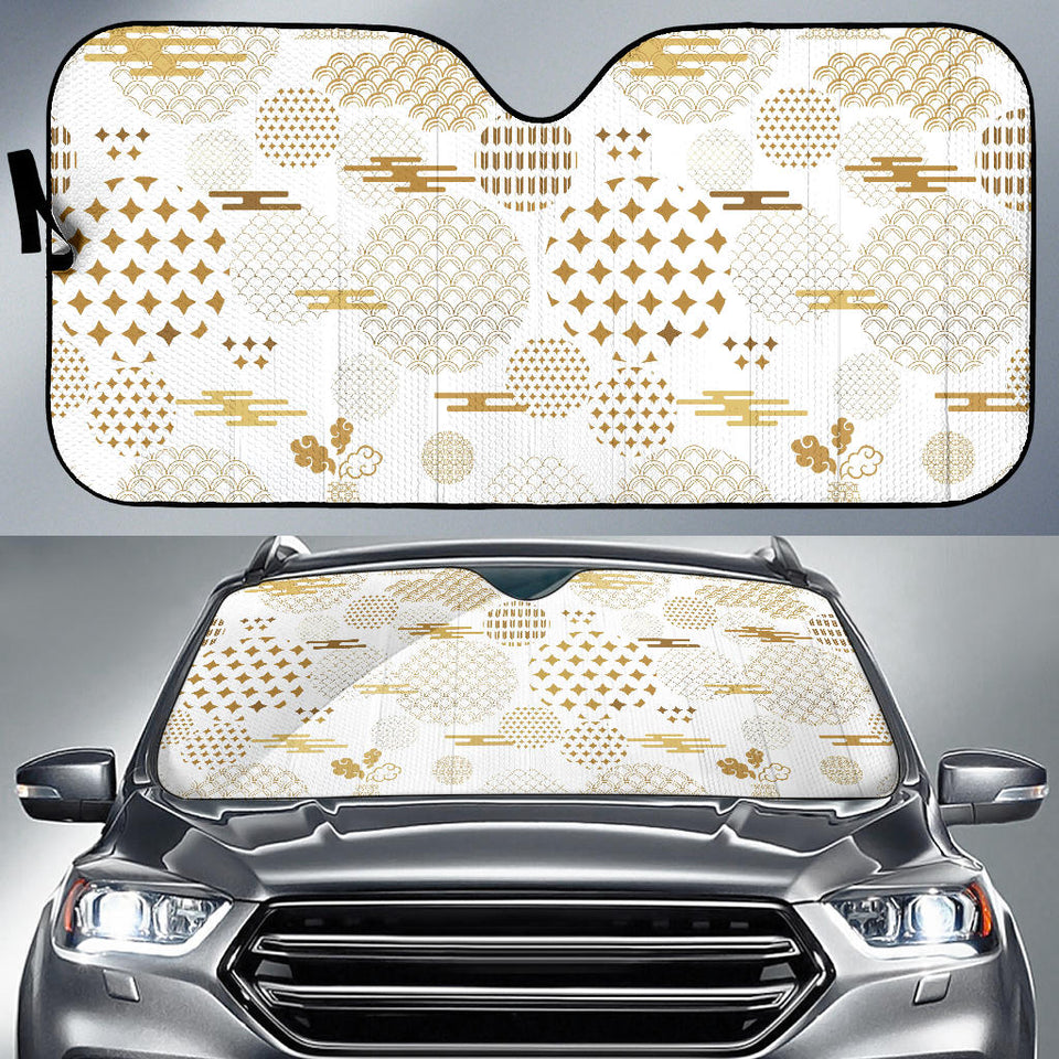 Beautiful Gold Japanese Pattern Car Sun Shade