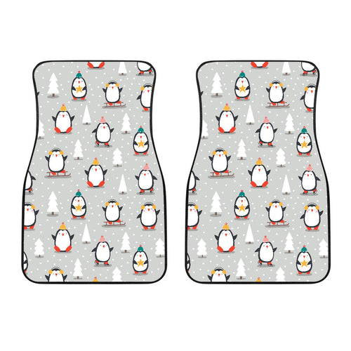 Cute Penguin Christmas Pattern Front Car Mats
