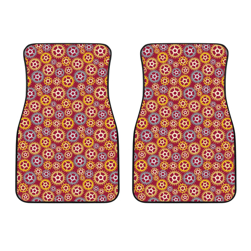 Gear Pattern Print Design 04 Front Car Mats