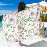 Beautiful Pink Lotus Waterlily Leaves Pattern Sarong