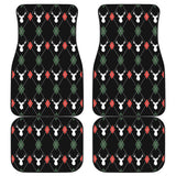Deer Christmas New Year Pattern Argyle Front And Back Car Mats