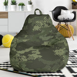 Digital Green Camo Camouflage Pattern Bean Bag Cover