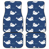 Cute White Baby Sea Lion Seal Pattern Front And Back Car Mats