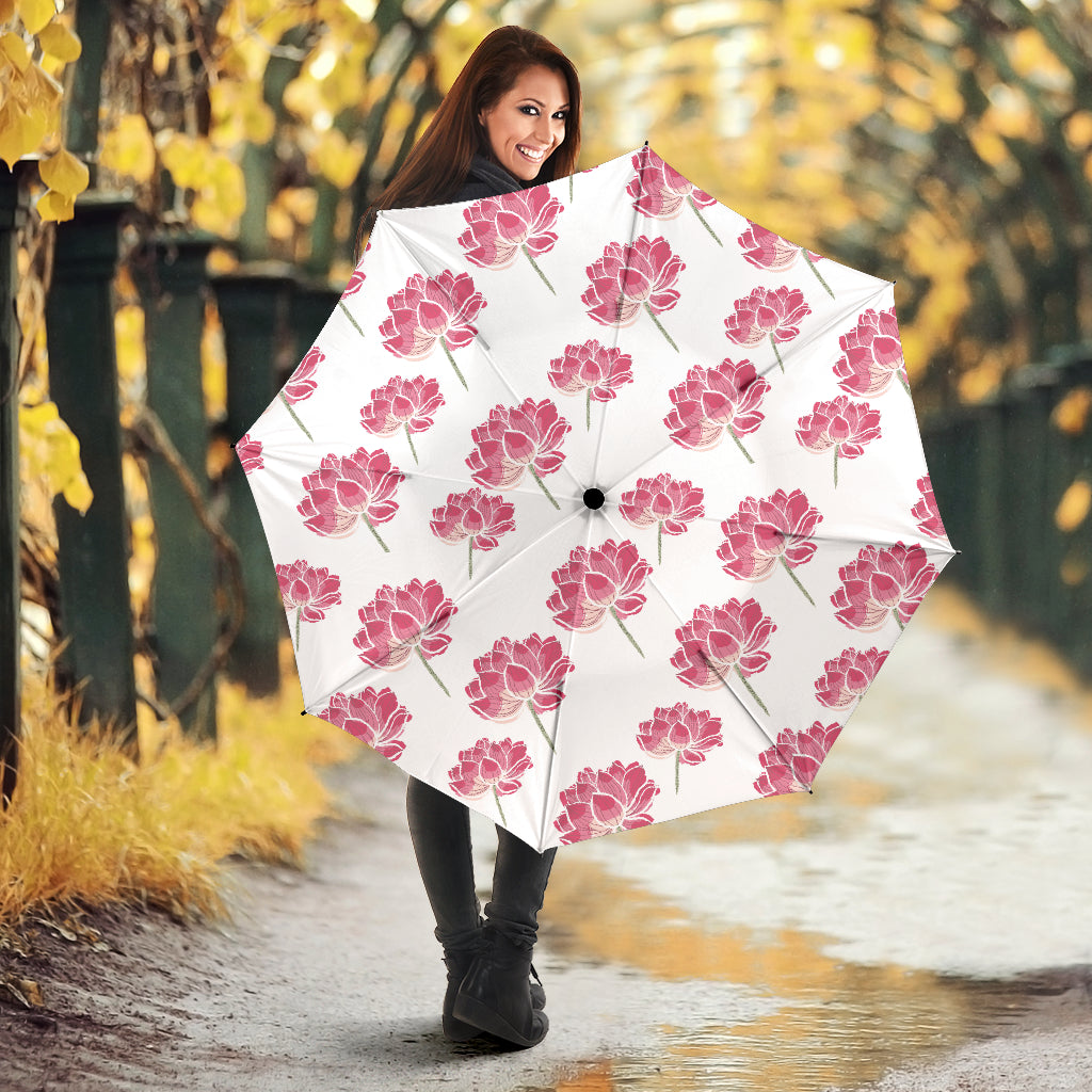 Pink Lotus Waterlily Pattern Umbrella
