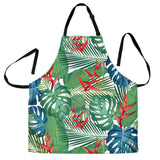 Heliconia Palm And Monstera  Leaves Pattern Adjustable Apron