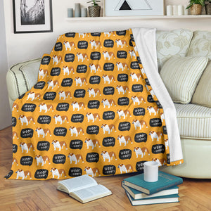 English Bulldog Pattern Print Design 04 Premium Blanket