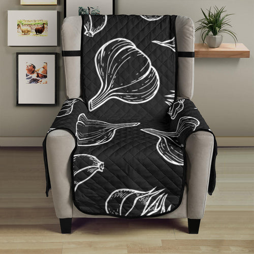Garlic pattern black background Chair Cover Protector