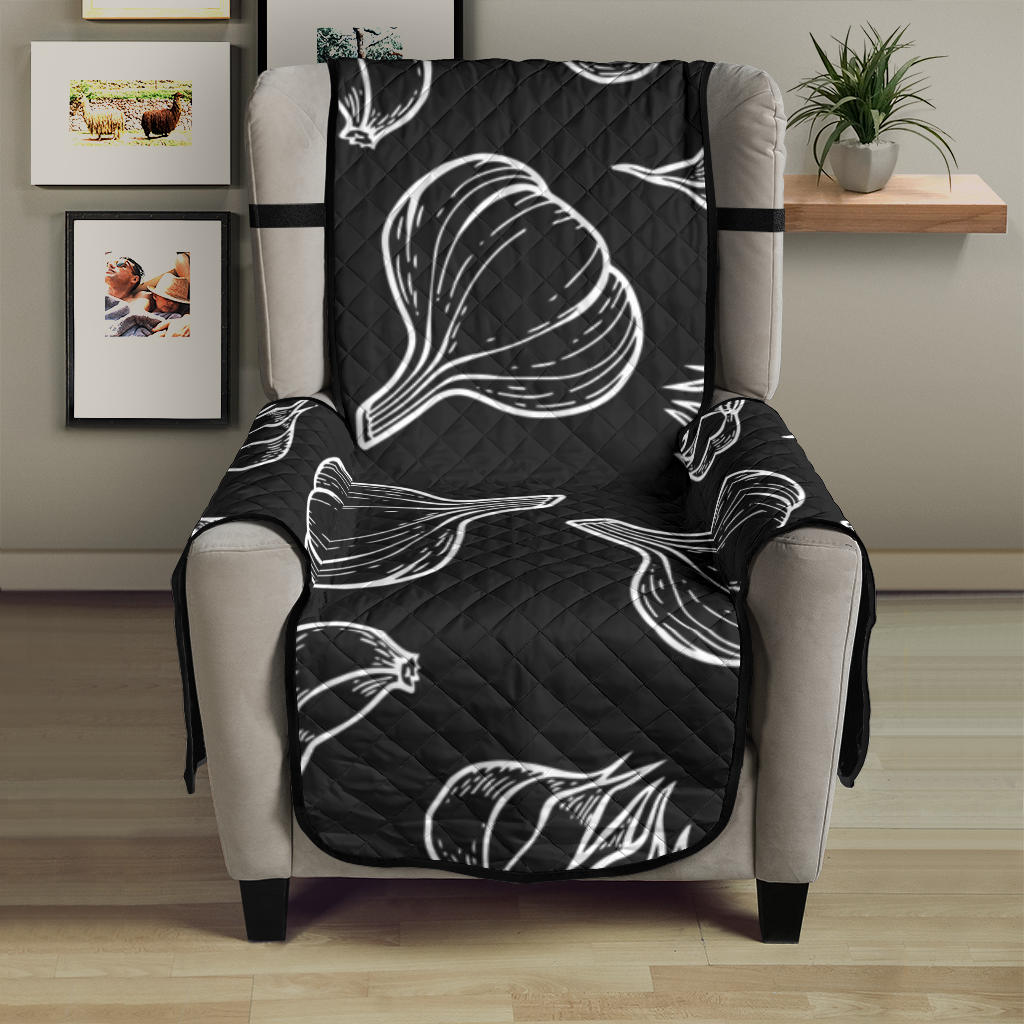 Garlic pattern black background Chair Cover Protector