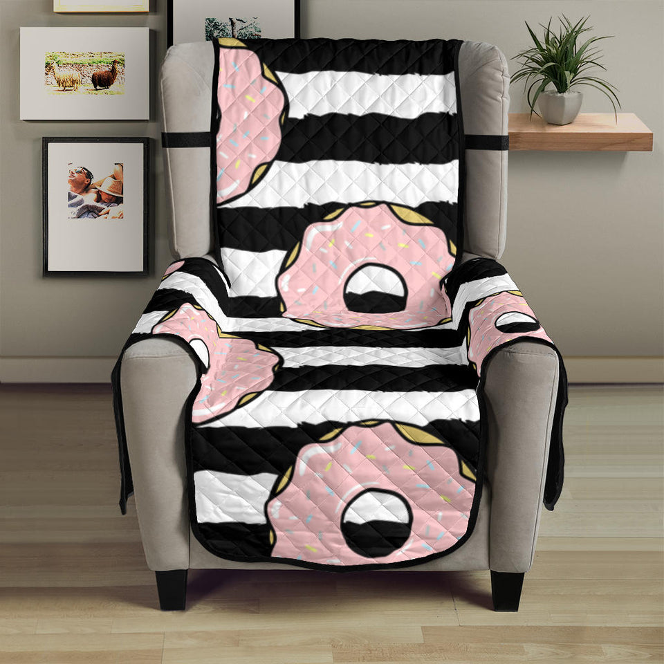 Donuts pink icing striped pattern Chair Cover Protector