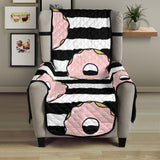 Donuts pink icing striped pattern Chair Cover Protector