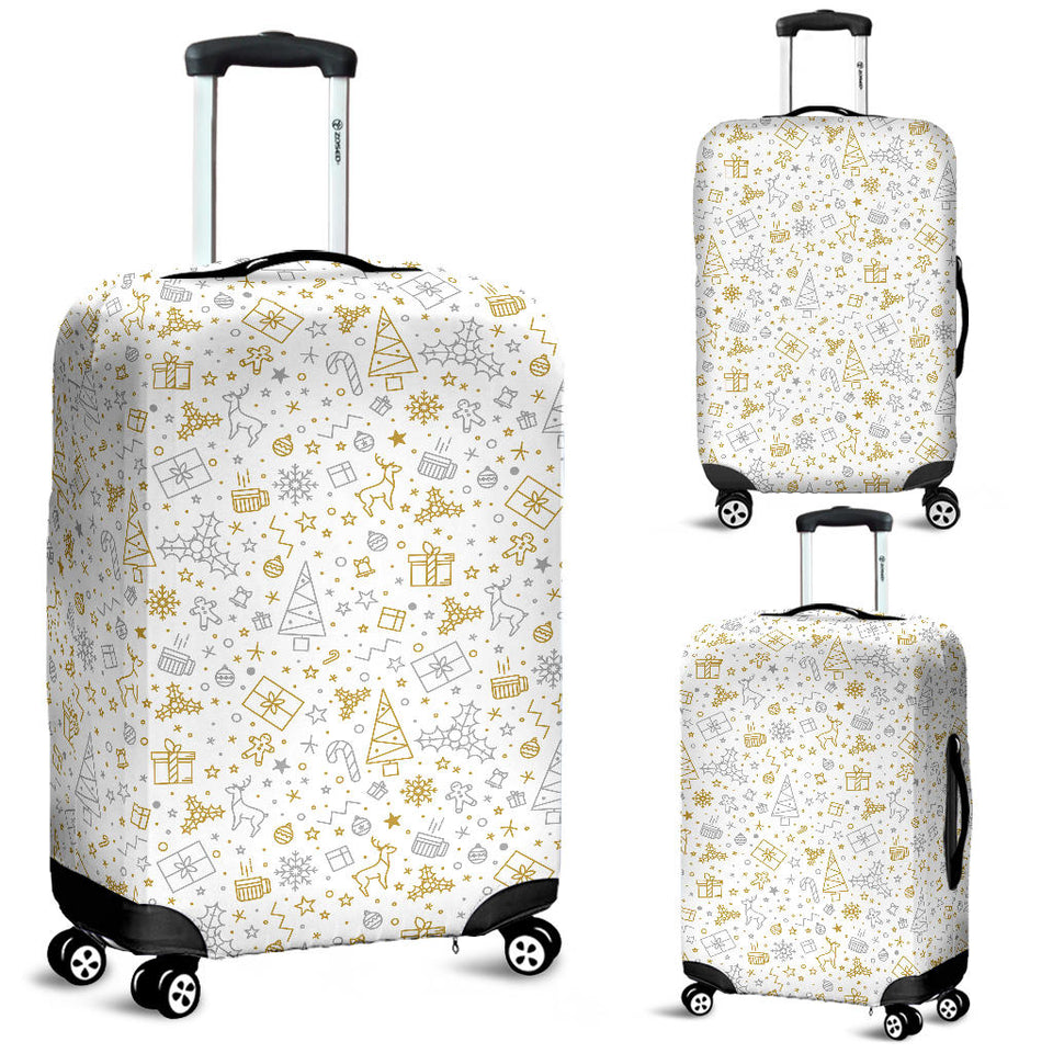 Christmas Tree Christmas Element Silver Gold Pattern Luggage Covers