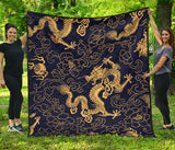 Gold Dragon Pattern Premium Quilt