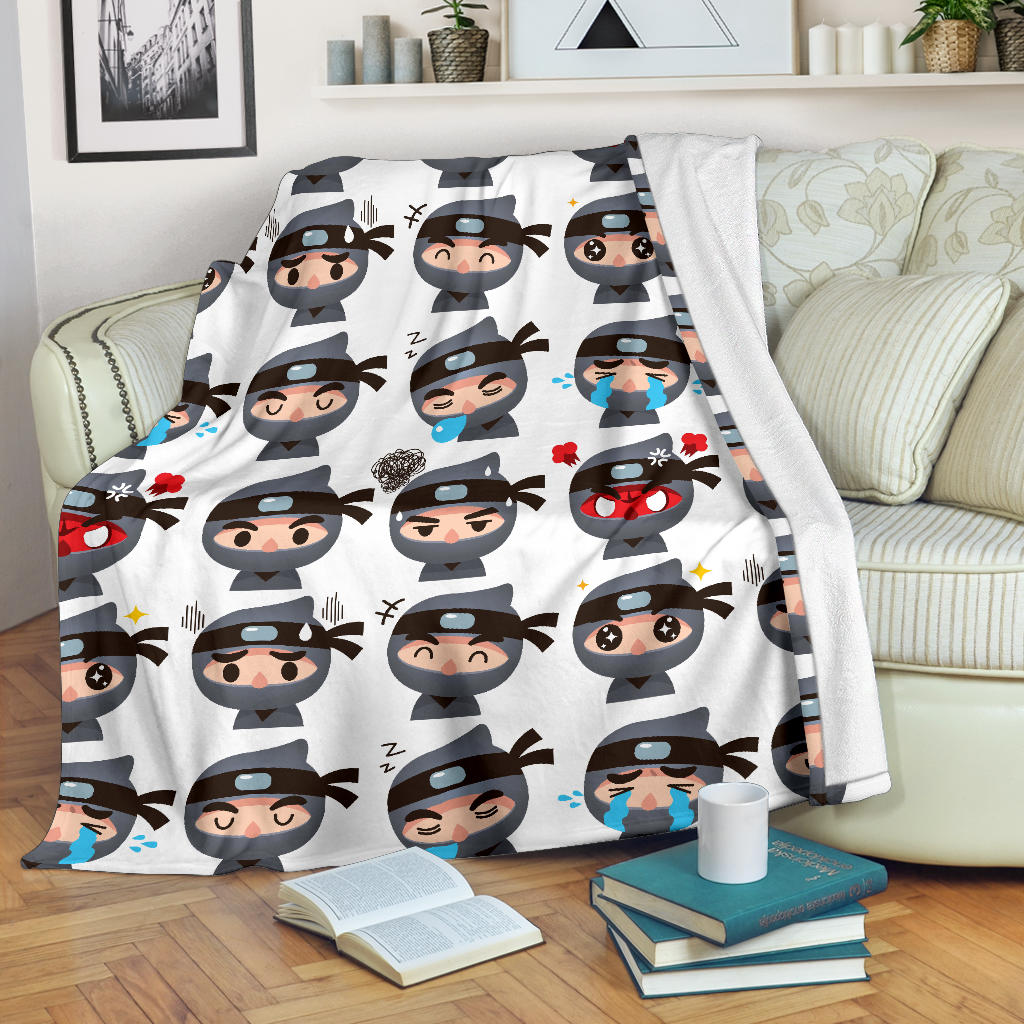Cute Ninja Design Pattern Premium Blanket