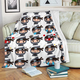 Cute Ninja Design Pattern Premium Blanket