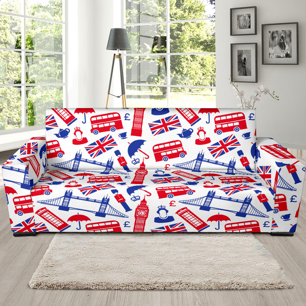 British Pattern Print Design 01 Sofa Slipcover
