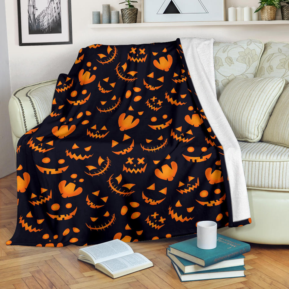 Halloween Pattern Pumpkin Background Premium Blanket